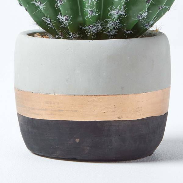 Kunstcactus Bolcactus groen - polyester - 13 x 19 x 19 cm