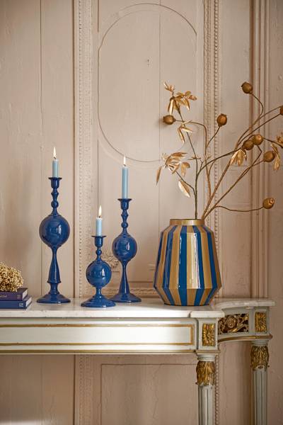 Kerzenständer Sphere Dunkelblau - Höhe: 37 cm