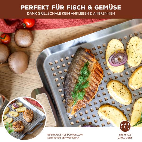 Grillplatte 14026 Silber - Metall - 43 x 5 x 25 cm