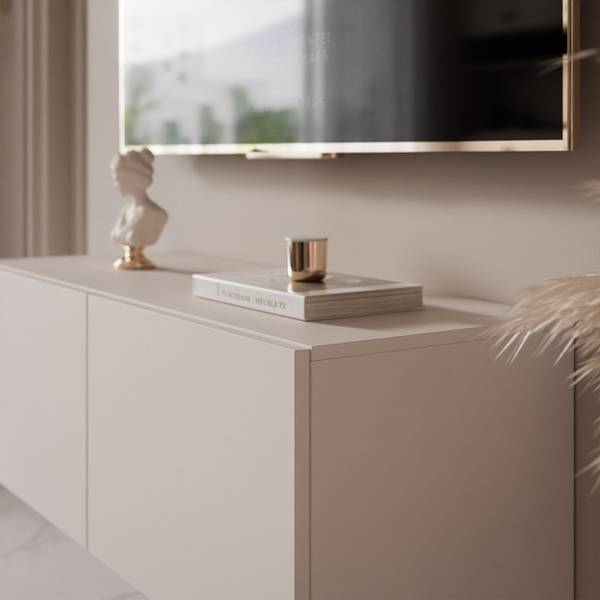 TV-Hängeboard ANGEL Beige - Holzwerkstoff - 100 x 36 x 40 cm