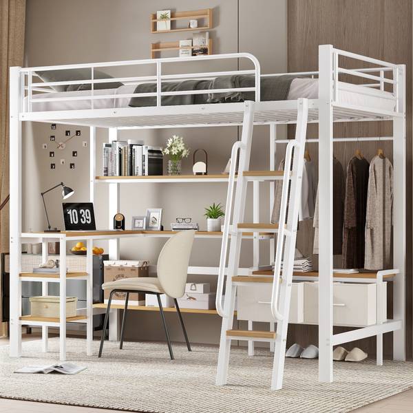 Kinderbett K-1120 Weiß - Metall - 136 x 170 x 204 cm