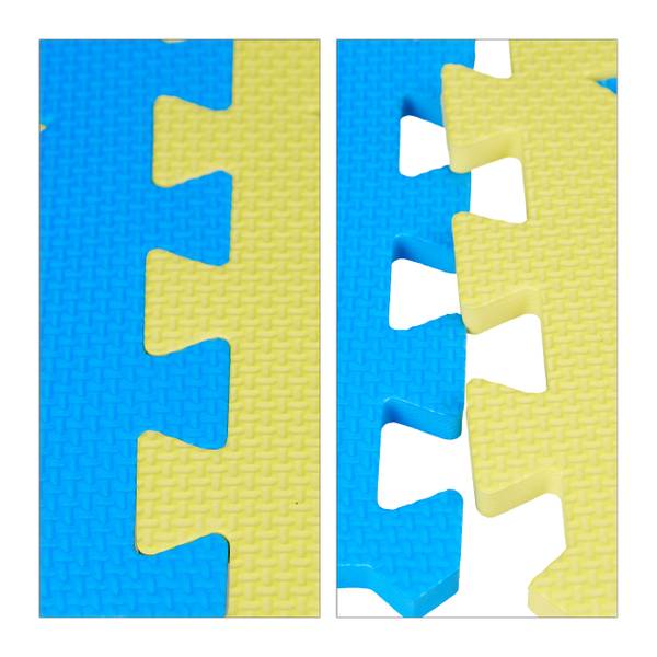 36 x Puzzlematte Sterne blau-gelb Blau - Gelb - Kunststoff - 32 x 1 x 32 cm