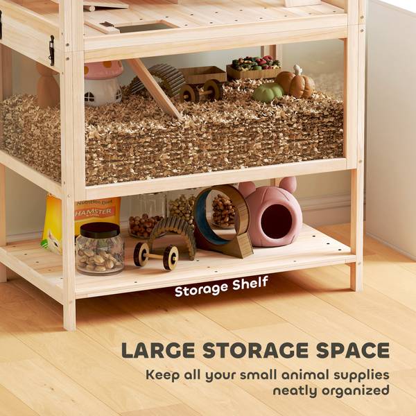 Hamsterkäfig D51-511V90ND Braun - Massivholz - 53 x 117 x 80 cm