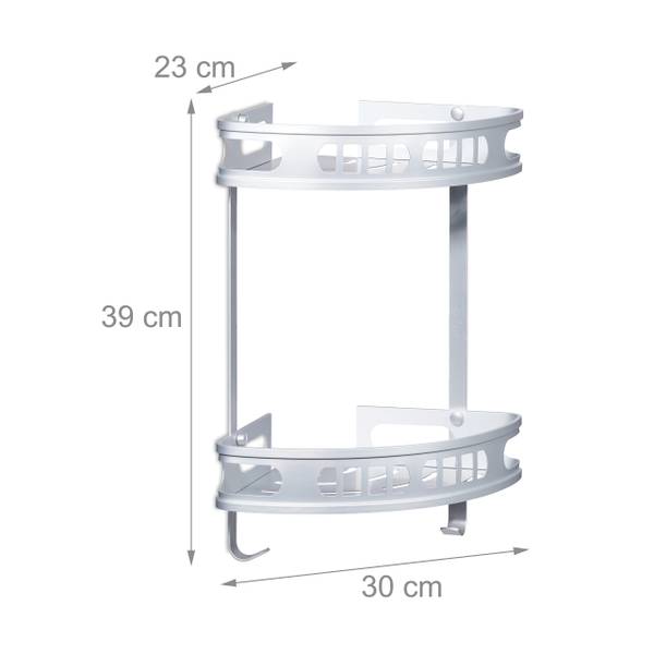 Badeckregal für Dusche Silber - Aluminium - 30 x 39 x 23 cm