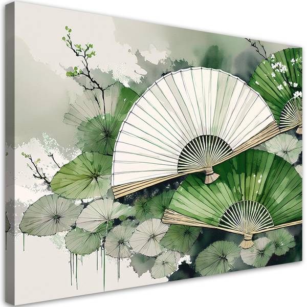 Tableau déco éventail japonais 90 x 60 cm
