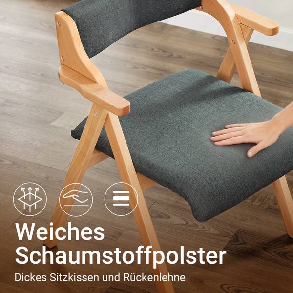 Klappstuhl FST98-SG Dunkelgrau - 78 x 56 cm - Massivholz