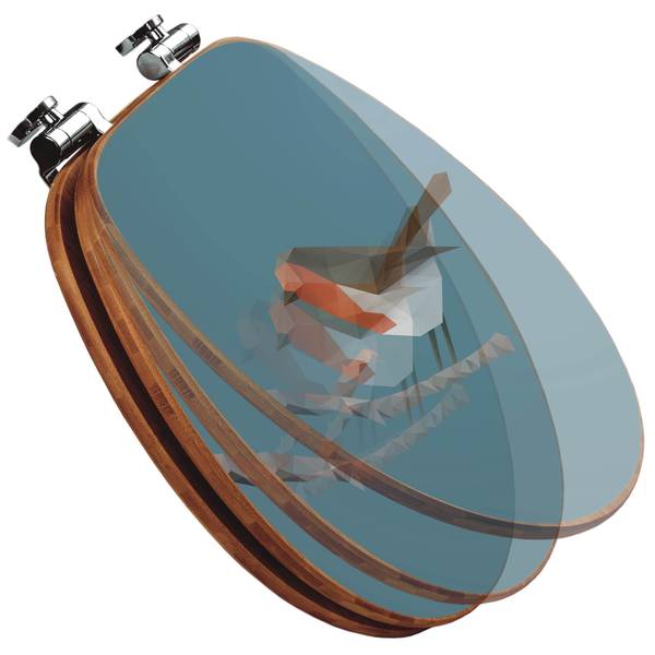 WC-Sitz mit Absenkautomatik abstrakter V Bambus - Holzwerkstoff - 38 x 5 x 49 cm