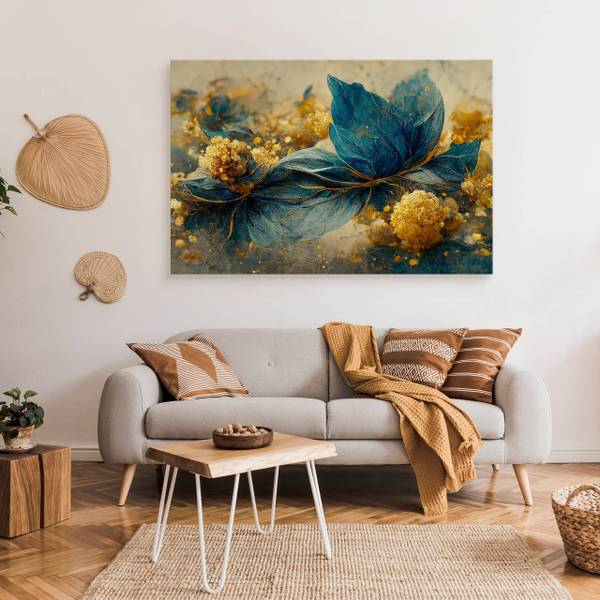 Leinwandbild Motiv Blätter 120 x 80 x 80 cm