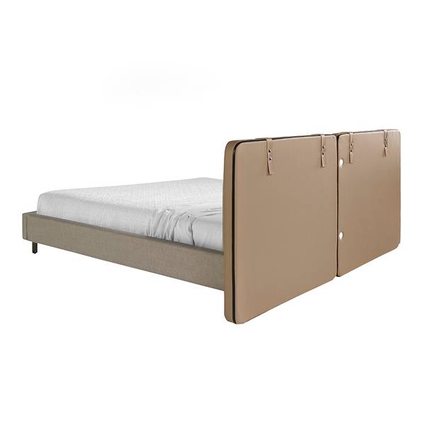 Bed 7154 grijs - structuurstof - geweven stof - 217 x 100 x 222 cm