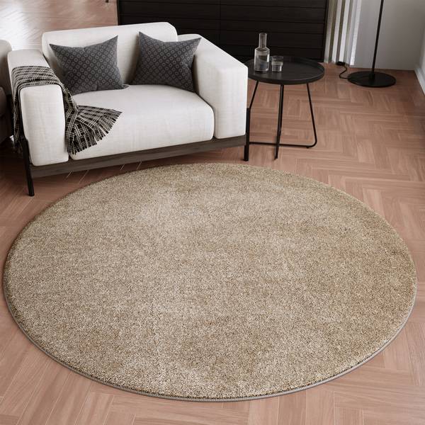 Kurzflorteppich Wogh Beige - Sandbraun - 200 x 200 cm