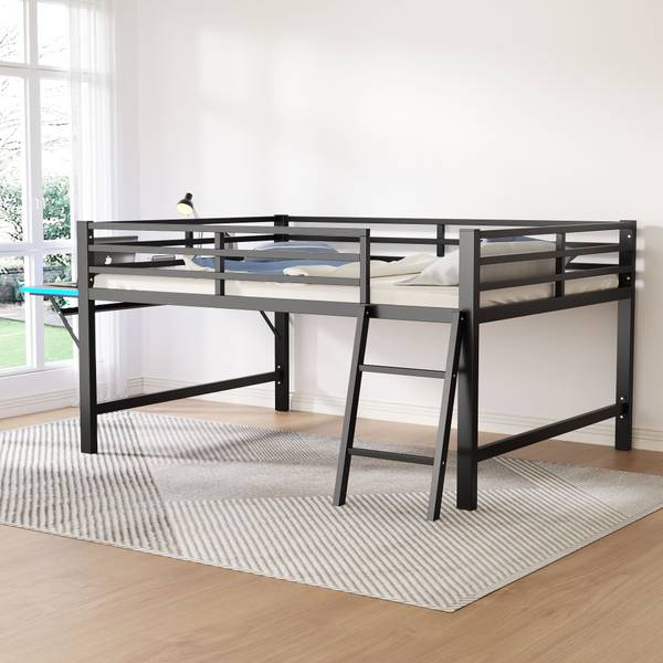 Hochbett Rita Schwarz - Metall - 145 x 102 x 245 cm