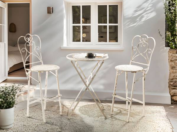 Bar Set TRIESTE Beige - Metall - Breite: 70 cm