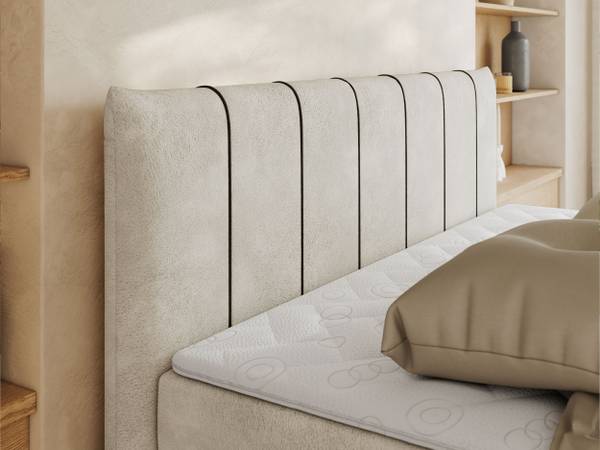 Boxspringbett DRINEA Beige - H3 - Liegefläche Breite: 180 cm