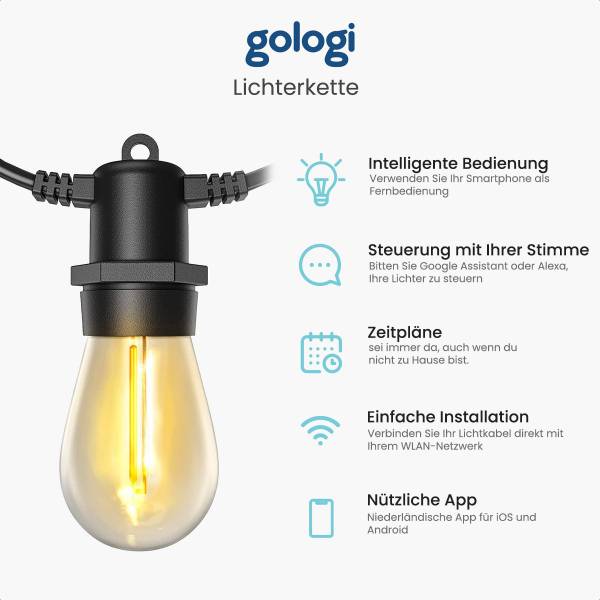 LED-Lichterkette Maxi Tiefe: 1500 cm