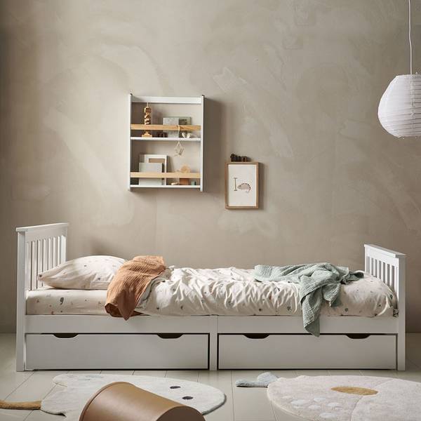 Kinderbett MILO Weiß - Massivholz - 98 x 75 x 208 cm