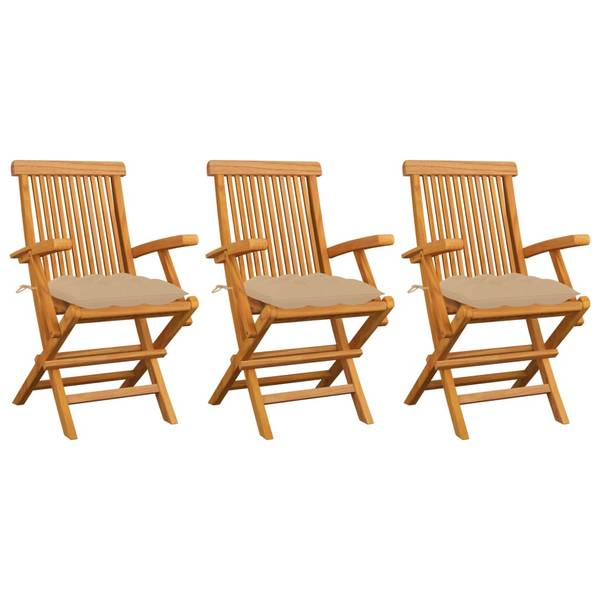 Gartenstuhl 3007214-2 (3er Set) Beige