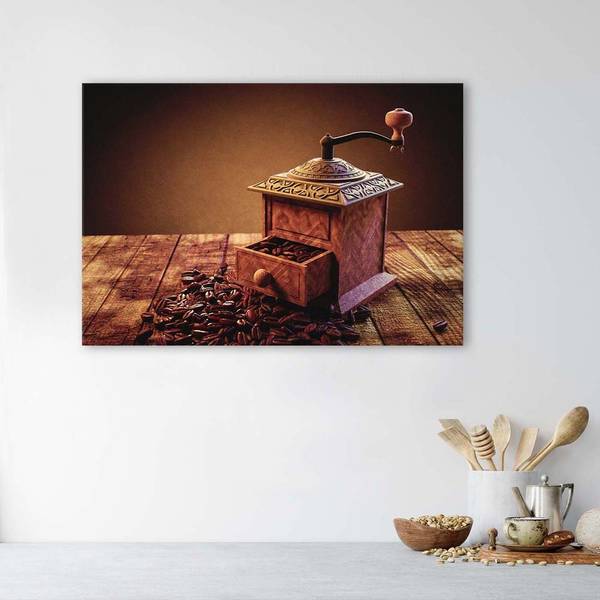 Wandbild kaffeemühle 120 x 80 cm