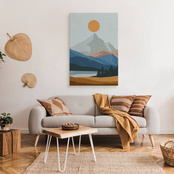 Leinwandbild BERGE Landschaft Boho 40 x 50 x 50 cm