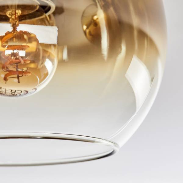 Deckenleuchte Cesaro Gold - Aluminium - Klarglas - 42 x 29 x 43 cm