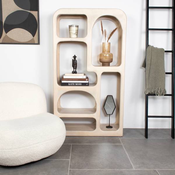 Regal Yuki Beige Beige - Massivholz - 90 x 161 x 34 cm