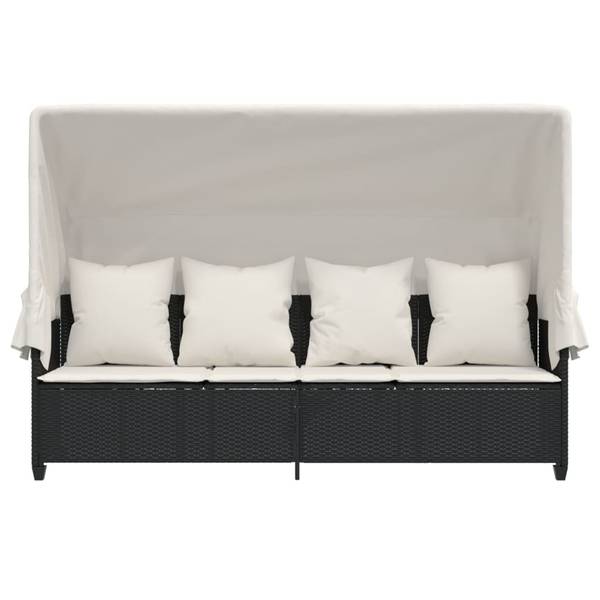 Chaise longue 3033776-2 Noir - Crème