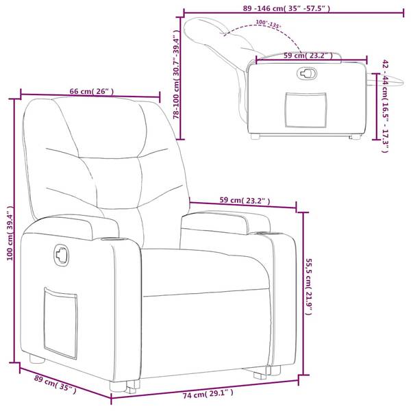 Relaxsessel mit Aufstehhilfe 3032386-1 Rot - Rotbraun