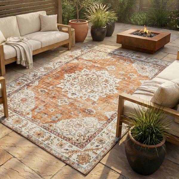 Teppich Santo Medallion Orange - 80 x 150 cm