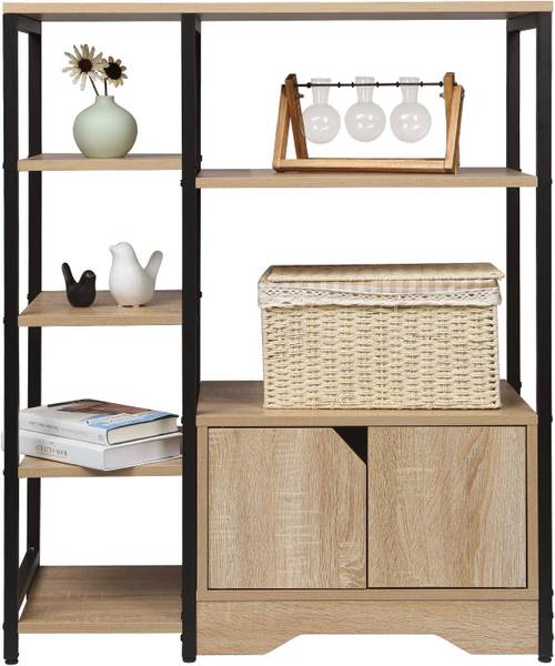Standregal Finja Braun - Holzwerkstoff - Metall - 80 x 97 x 35 cm