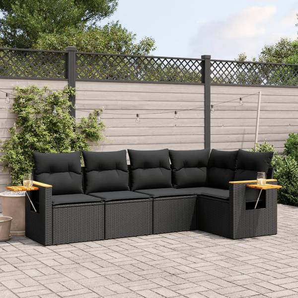 Salon de jardin 3035995-1 (lot de 5) Noir