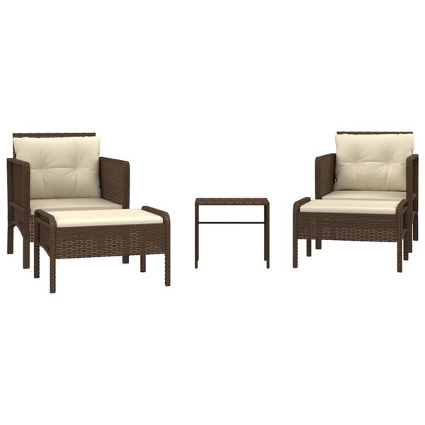 Garten Lounge Set 3029167 (5-teilig) Braun - Weiß