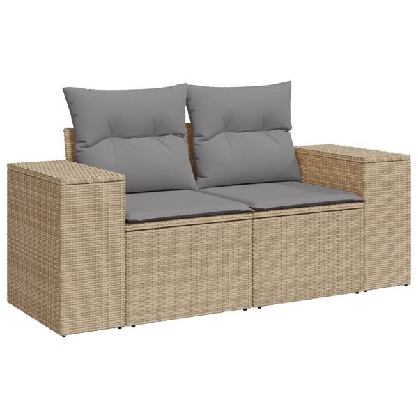 Salon de jardin 3036939-1 lot de 10 Beige - Gris - Polyrotin - 62 x 69 x 62 cm