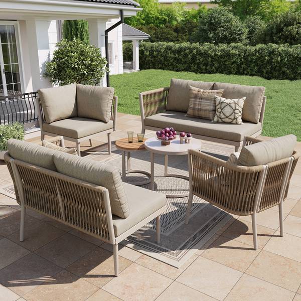 Gartenlounge-Set Gaia Ⅱ（6-tlg） Beige