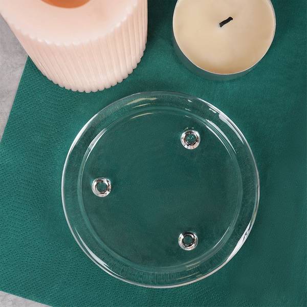 Kerzenuntersetzer Glas 10 cm Glas - 10 x 2 x 10 cm
