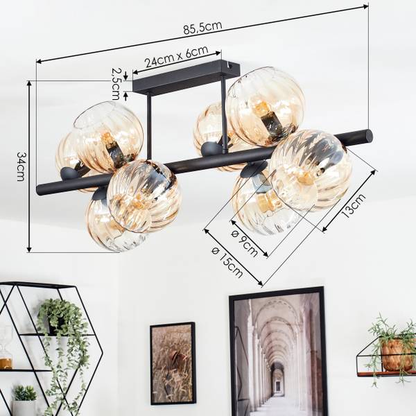 Deckenleuchte Cesaro Gelb - Metall - 24 x 16 x 110 cm