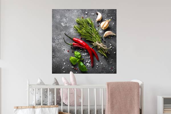 WANDTATTOO Pfeffer Grau - Polypropylen - 50 x 50 x 1 cm
