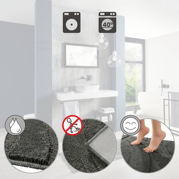 WC-Umrandung 210887 Grau - Textil - 50 x 2 x 50 cm