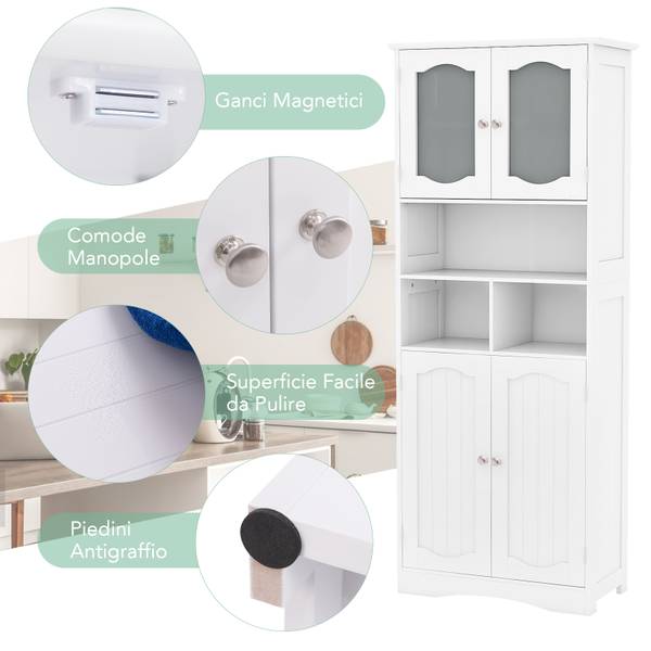 Badezimmerschrank VH33972ITDE Weiß - Holzwerkstoff - 30 x 149 x 60 cm