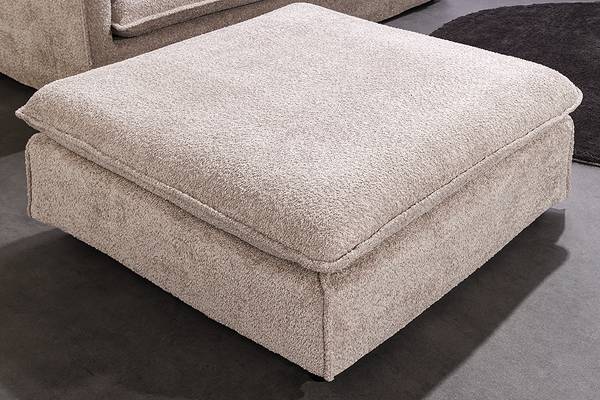 Hocker HEAVEN Beige - Polyester - Pappel - 100 x 42 x 100 cm