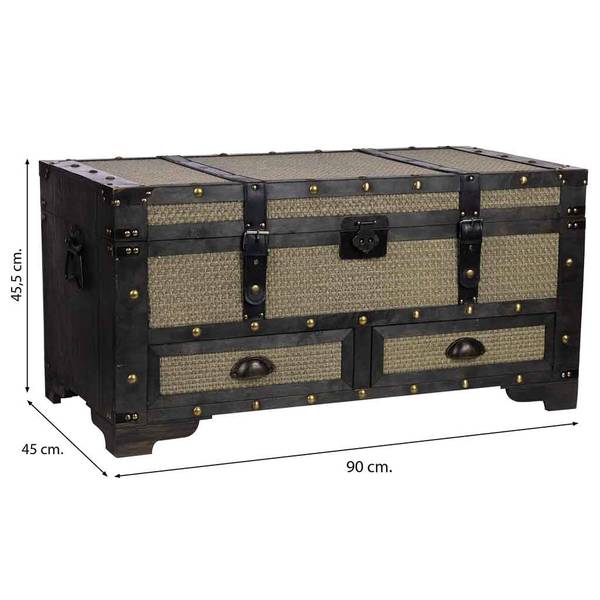 Truhe 4523370302 Braun - Holzwerkstoff - 90 x 46 x 45 cm