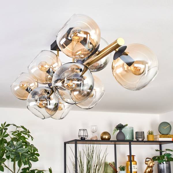 Deckenleuchte Cesaro Braun - Grau - Metall - 24 x 36 x 101 cm