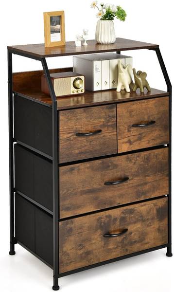 Ladekast VL32450OR bruin - plaatmateriaal op houtbasis - 39 x 96 x 60 cm