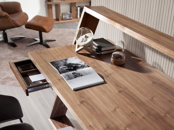 Schreibtisch 3216 Braun - Holzwerkstoff - 176 x 105 x 76 cm
