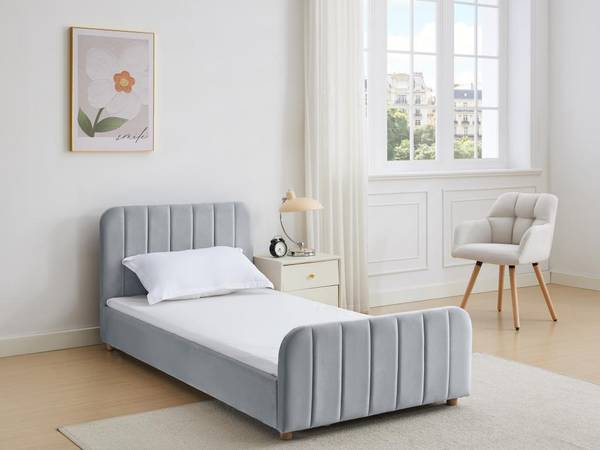 Bettrahmen ROGADI Grau - Textil - 201 x 80 x 97 cm