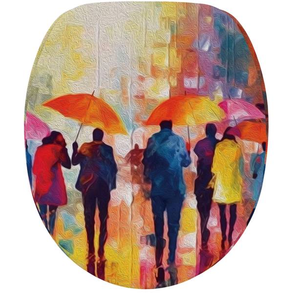 Abattant WC frein de chute Umbrella Bois manufacturé - 38 x 6 x 47 cm