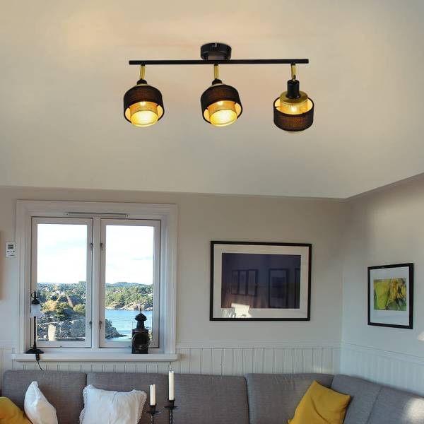 Plafondlamp Lancaster met 3 lichtbronnen zwart - metaal - 10 x 13 x 53 cm