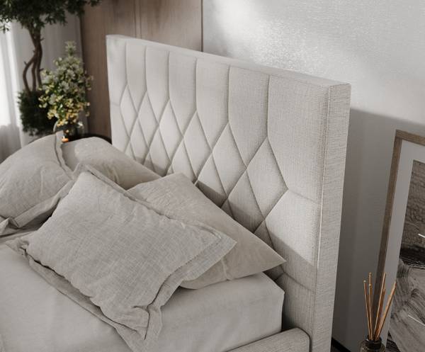 Polsterbett Brisa mit Stauraum  Inari Hellbeige - Liegefläche Breite: 180 cm