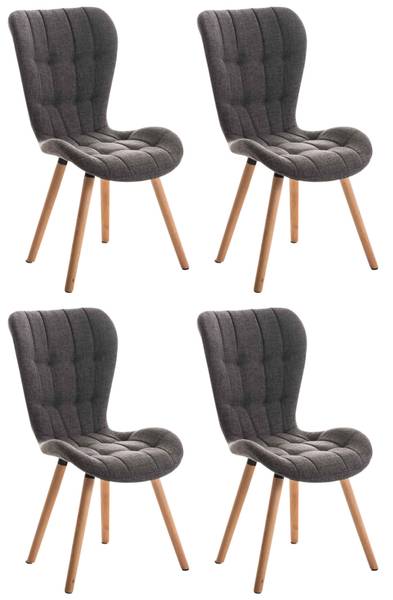 chaise salle à manger Elda Lot de 4 Gris lumineux