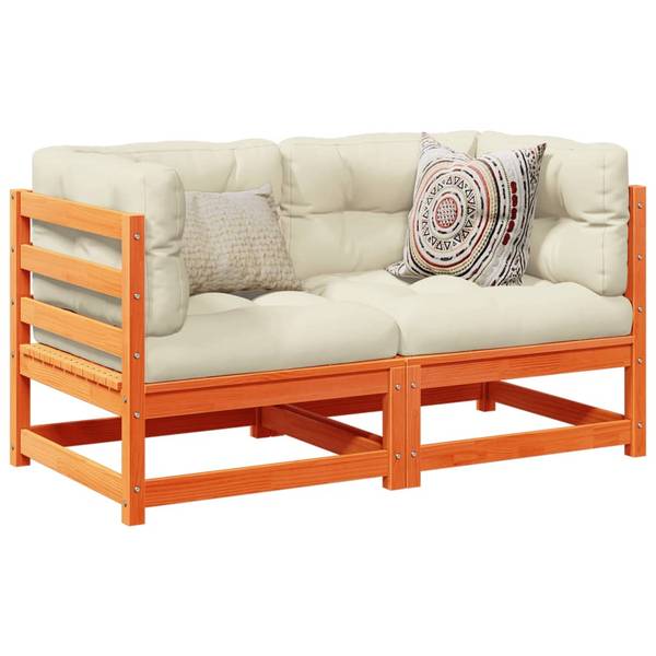 Loungeset 3042274-2 set van 2 bruin - grenenhout - 70 x 67 x 70 cm