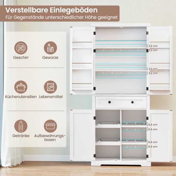 Küchenschrank VH35392IT Weiß - Holzwerkstoff - 40 x 184 x 77 cm
