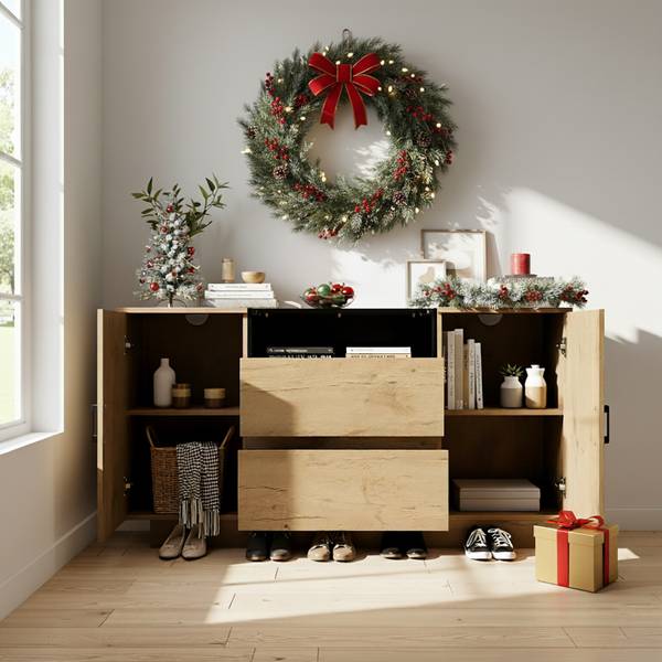 Sideboard Renewabl Braun - Holzwerkstoff - 140 x 70 x 40 cm